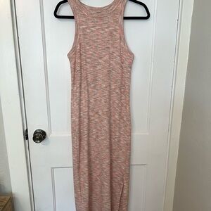 Old Navy Sleeveless High Neck Pink and Gray Midi Dress